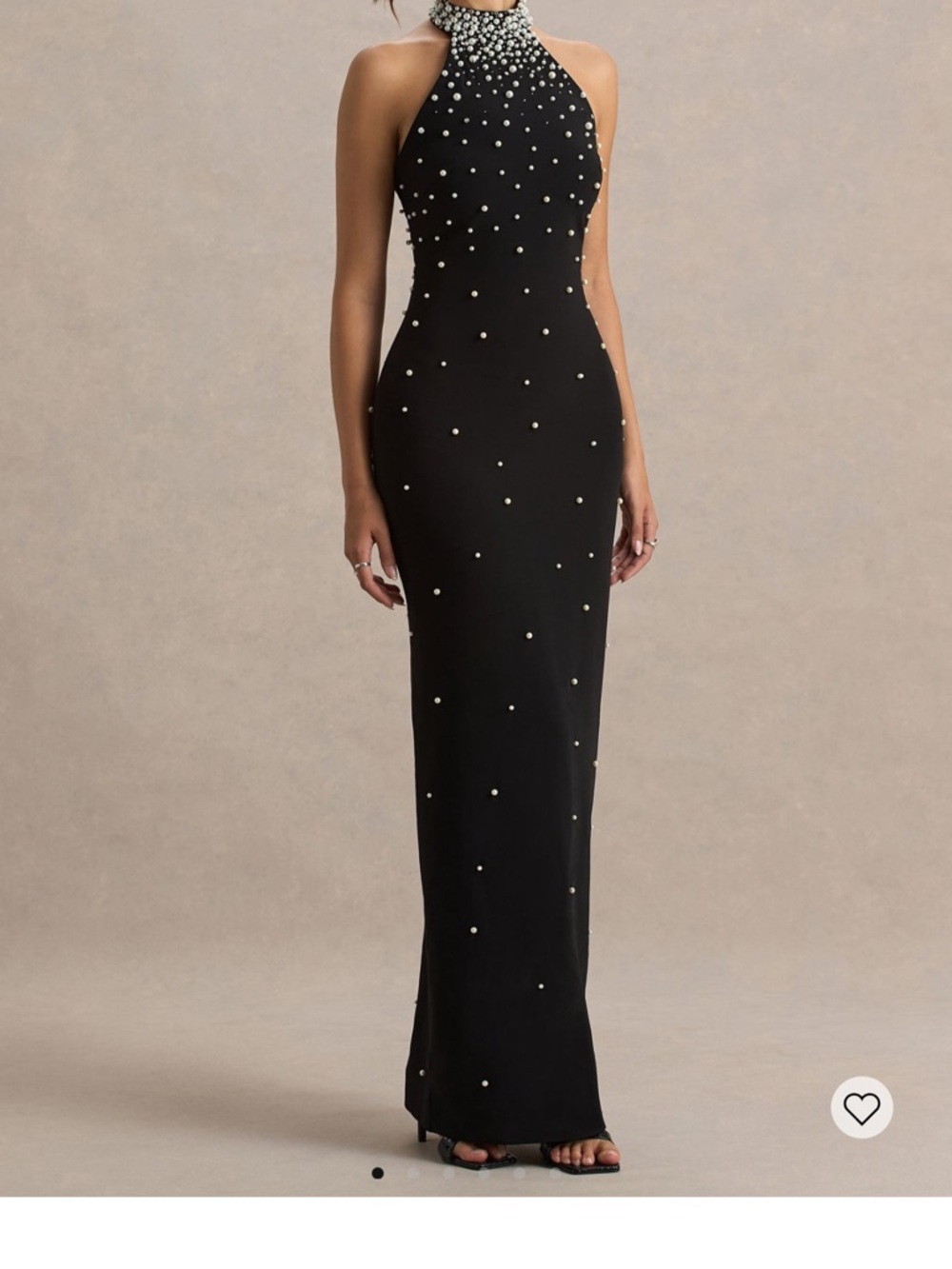 Club L London Black Pearl-Embellished Prom Gown • DANI GOWN